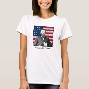 General Grant en de Amerikaanse vlag T-shirt