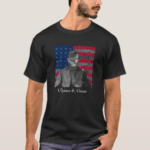General Grant en de Amerikaanse vlag T-shirt