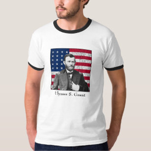 General Grant en de Amerikaanse vlag T-shirt