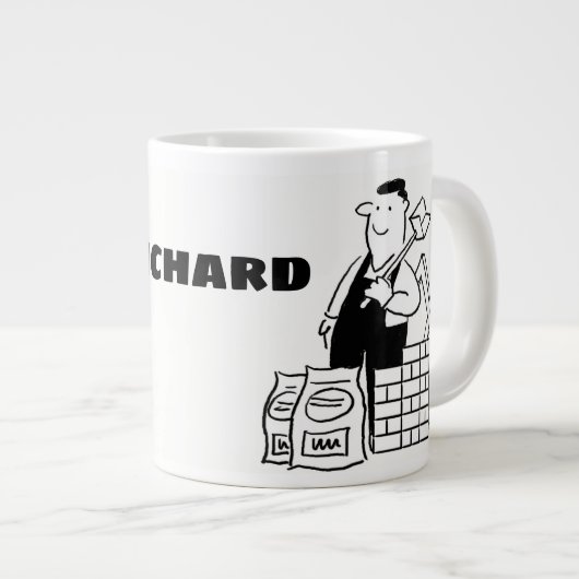 General House Builder Cartoon Grote Koffiekop (Voorkant rechts)