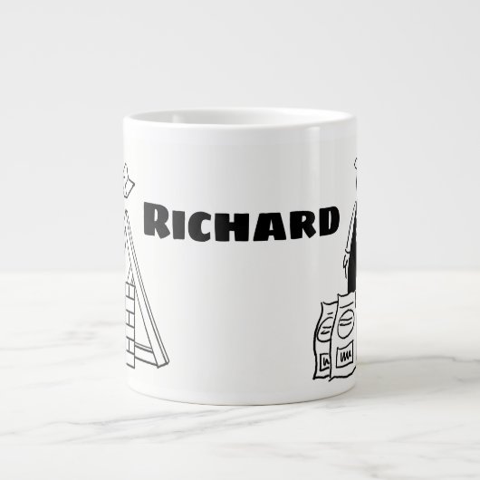 General House Builder Cartoon Grote Koffiekop (Voorkant)