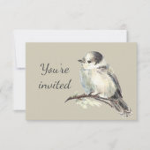 General Invite Custom Grey Jay Canada's Bird Kaart (Voorkant)