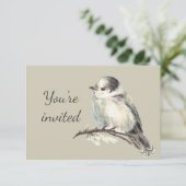 General Invite Custom Grey Jay Canada's Bird Kaart (Staand voorkant)