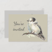 General Invite Custom Grey Jay Canada's Bird Kaart (Voorkant / Achterkant)