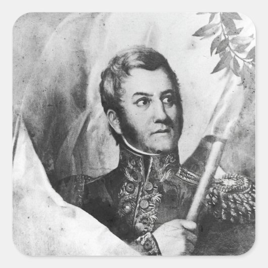 General Jose de San Martin Vierkante Sticker (Voorkant)