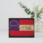 General Lee Headquarters vlag met handtekening Briefkaart (Staand voorkant)