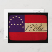 General Lee Headquarters vlag met handtekening Briefkaart (Voorkant / Achterkant)