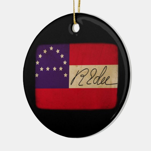 General Lee Headquarters vlag met handtekening Keramisch Ornament (Links)