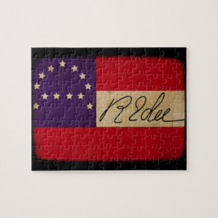 General Lee Headquarters vlag met handtekening Legpuzzel