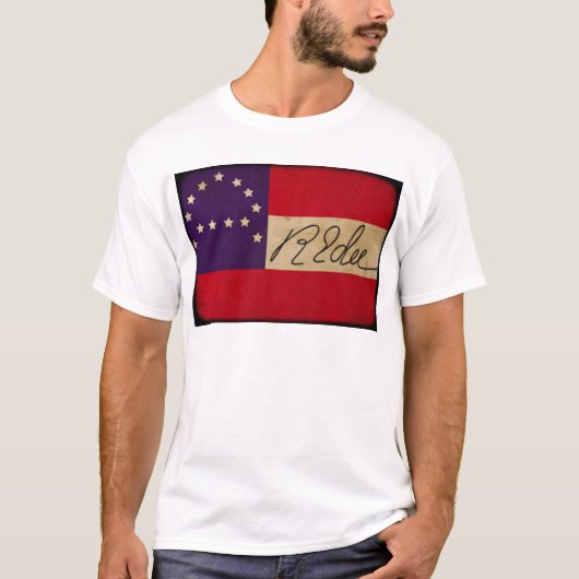 General Lee Headquarters vlag met handtekening T-shirt (Voorkant)