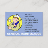 General Maintenance Cartoon Business Card Visitekaartje (Voorkant)