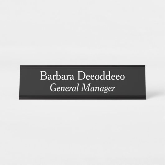 General Manager Black Bureau Naambordje (Voorkant)