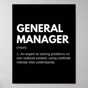 General Manager Grappige definitie Poster