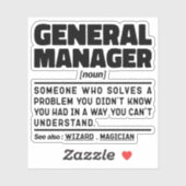 General Manager Ik probeer dingen grappig te zegge Sticker (Vel)