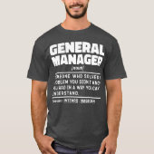 General Manager Noun Cool Worker Grappige uitsprak T-shirt (Voorkant)