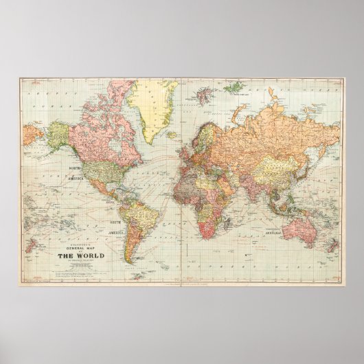General Map of the World Poster (Voorkant)