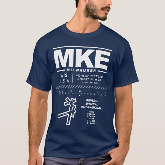 General Mitchell International Airport MKE T-shirt (Voorkant)