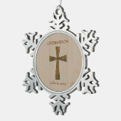 General Ordination Gefeliciteerd, Metal Design C Tin Sneeuwvlok Ornament (Rechts)