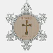 General Ordination Gefeliciteerd, Metal Design C Tin Sneeuwvlok Ornament (Voorkant)