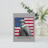 General Patton en de Amerikaanse vlag Briefkaart (Staand voorkant)