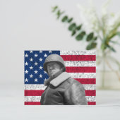 General Patton en de Amerikaanse vlag Briefkaart (Staand voorkant)