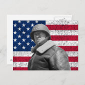 General Patton en de Amerikaanse vlag Briefkaart (Voorkant / Achterkant)