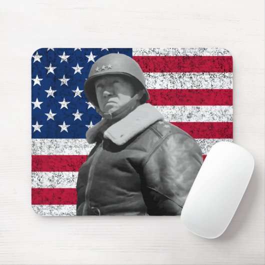 General Patton en de Amerikaanse vlag Muismat (Met muis)
