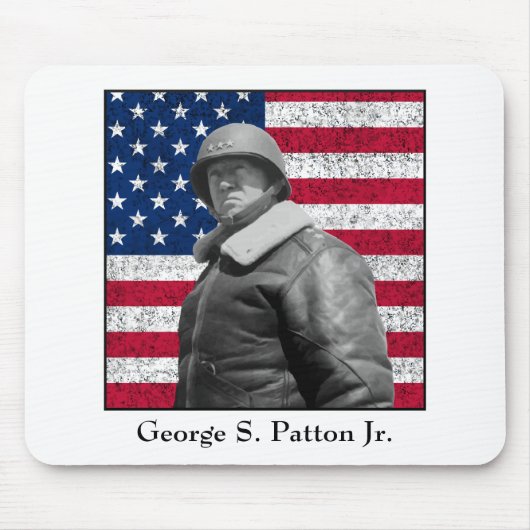 General Patton en de Amerikaanse vlag Muismat (Voorkant)