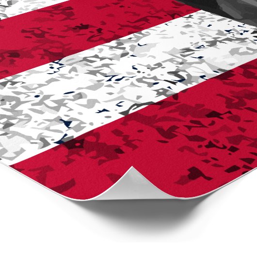 General Patton en de Amerikaanse vlag Poster (Hoek)