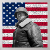 General Patton en de Amerikaanse vlag Poster (Voorkant)