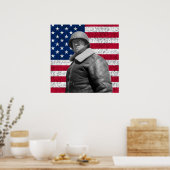 General Patton en de Amerikaanse vlag Poster (Keuken)