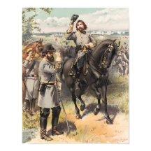 General Pickett die het bevel tot aanklacht neemt 