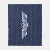 General Private Air Pilot Chrome Net als Wings Fleece Deken (Voorkant)