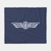 General Private Air Pilot Chrome Net als Wings Fleece Deken (Voorkant (Horizontaal))