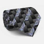 General Private Air Pilot Chrome Net als Wings Stropdas (Opgerold)