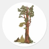 General Sherman Tree Ronde Sticker (Voorkant)