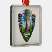 General Sherman Tree Sequoia NP Arrowhead Metalen Ornament (Rechts)