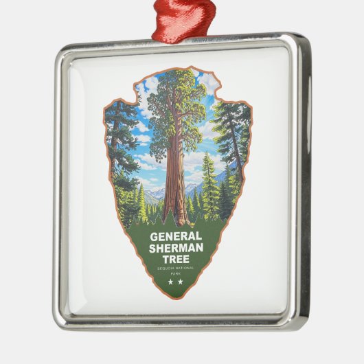 General Sherman Tree Sequoia NP Arrowhead Metalen Ornament (Links)