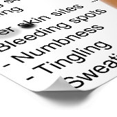 General Symtoms Chart of a Snakebeet Poisoning Poster (Hoek)