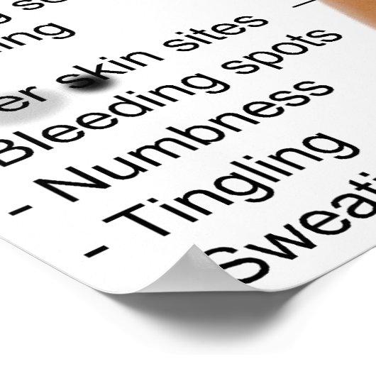 General Symtoms Chart of a Snakebeet Poisoning Poster (Hoek)