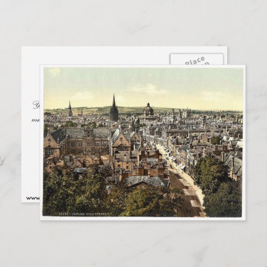 General uitzicht and High Street, Oxford, Engeland Briefkaart (Voorkant / Achterkant)
