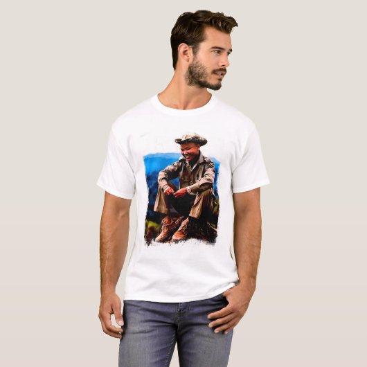 General Vang Pao Waterverf Art Graphic T-shirt (Voorkant volledig)