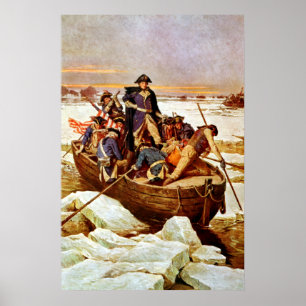 General Washington die de Delaware rivier passeert Poster