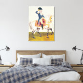 General Washington on a White Charger, c.1835 Canvas Afdruk (Insitu (Slaapkamer))