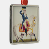 General Washington on a White Charger, c.1835 Metalen Ornament (Rechts)