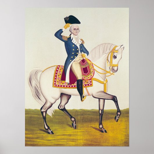 General Washington on a White Charger, c.1835 Poster (Voorkant)