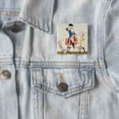 General Washington on a White Charger, c.1835 Vierkante Button 5,1 Cm (In situ)