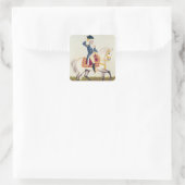 General Washington on a White Charger, c.1835 Vierkante Sticker (Tas)