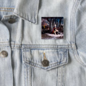 General Washington Praying at Valley Forge, PA Vierkante Button 5,1 Cm (In situ)