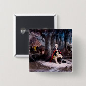 General Washington Praying at Valley Forge, PA Vierkante Button 5,1 Cm (Voorkant /achterkant)